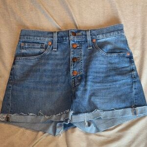 Madewell Blue Jean Shorts with Button Fly